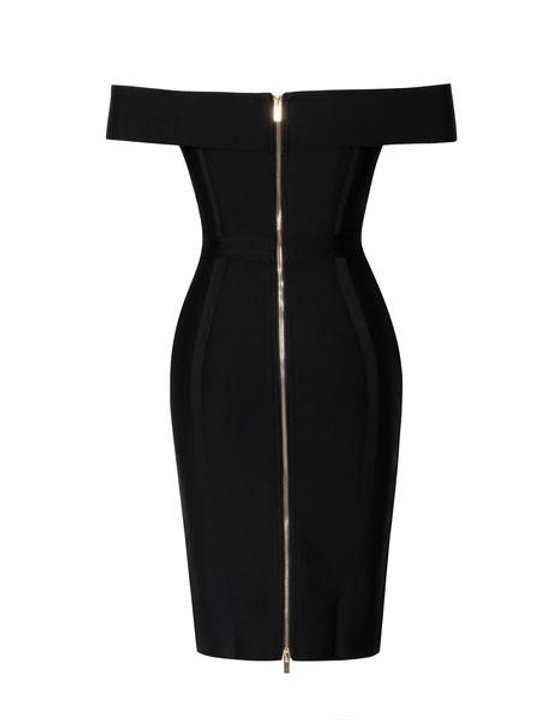 ROSALIA OFF SHOULDER BANDAGE DRESS (BLACK)