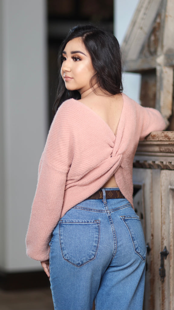 Cozy Knit Top  (Dark Green or Misty Rose)